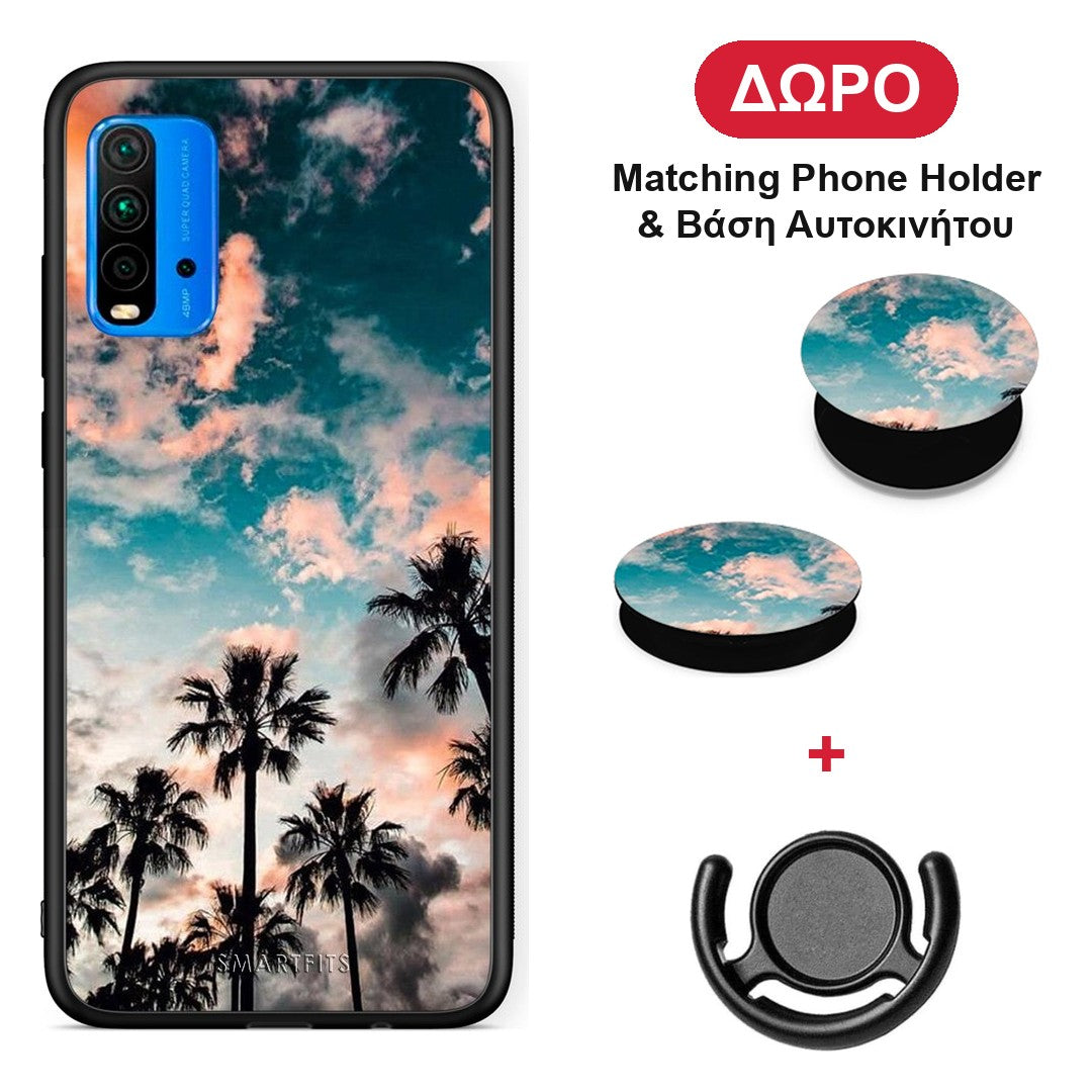 Summer Sky - Xiaomi Redmi 9T θήκη + Δώρο Phone Holder & Βάση Αυτοκινήτου