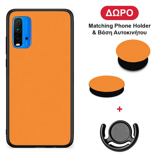 Tangerine Orange - Xiaomi Redmi 9T θήκη + Δώρο Phone Holder & Βάση Αυτοκινήτου