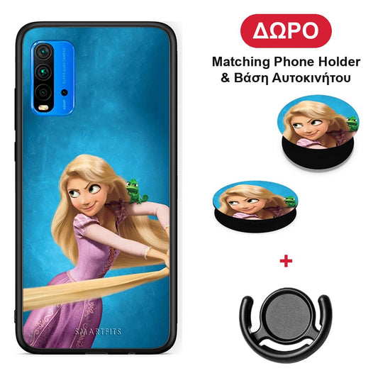 Tangled 2 - Xiaomi Redmi 9T θήκη + Δώρο Phone Holder & Βάση Αυτοκινήτου