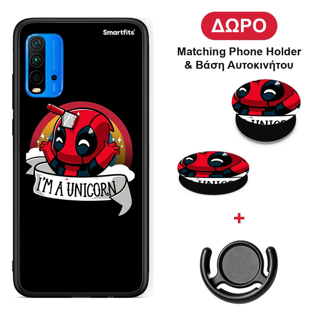 Unicorn Deadpool - Xiaomi Redmi 9T θήκη + Δώρο Phone Holder & Βάση Αυτοκινήτου