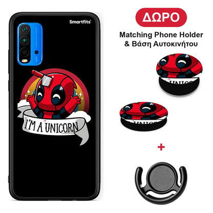 Unicorn Deadpool - Xiaomi Redmi 9T θήκη + Δώρο Phone Holder & Βάση Αυτοκινήτου