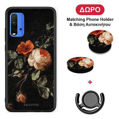 Vintage Roses - Xiaomi Redmi 9T θήκη + Δώρο Phone Holder & Βάση Αυτοκινήτου