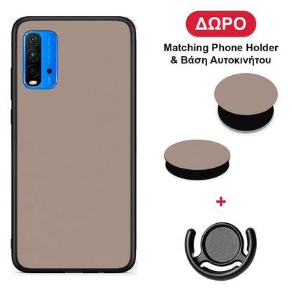 Warm Taupe - Xiaomi Redmi 9T θήκη + Δώρο Phone Holder & Βάση Αυτοκινήτου