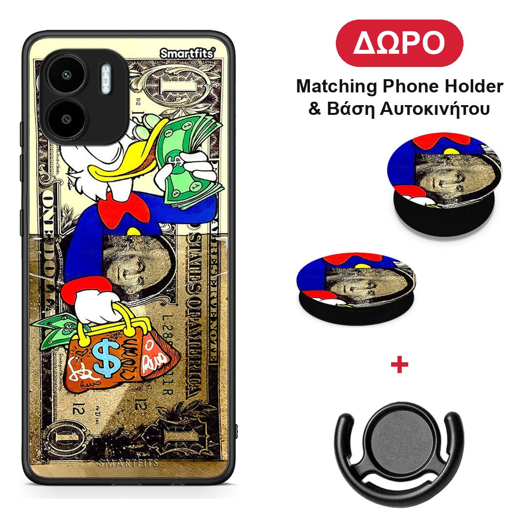 Duck Money - Xiaomi Redmi A1 / A2 θήκη + Δώρο Phone Holder & Βάση Αυτοκινήτου