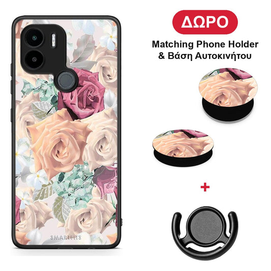Floral Bouquet - Xiaomi Redmi A1+ / A2+ θήκη + Δώρο Phone Holder & Βάση Αυτοκινήτου