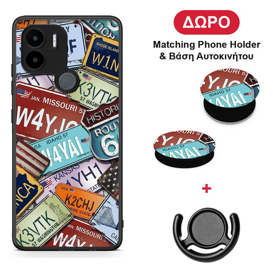 Car Plates - Xiaomi Redmi A1+ / A2+ θήκη + Δώρο Phone Holder & Βάση Αυτοκινήτου