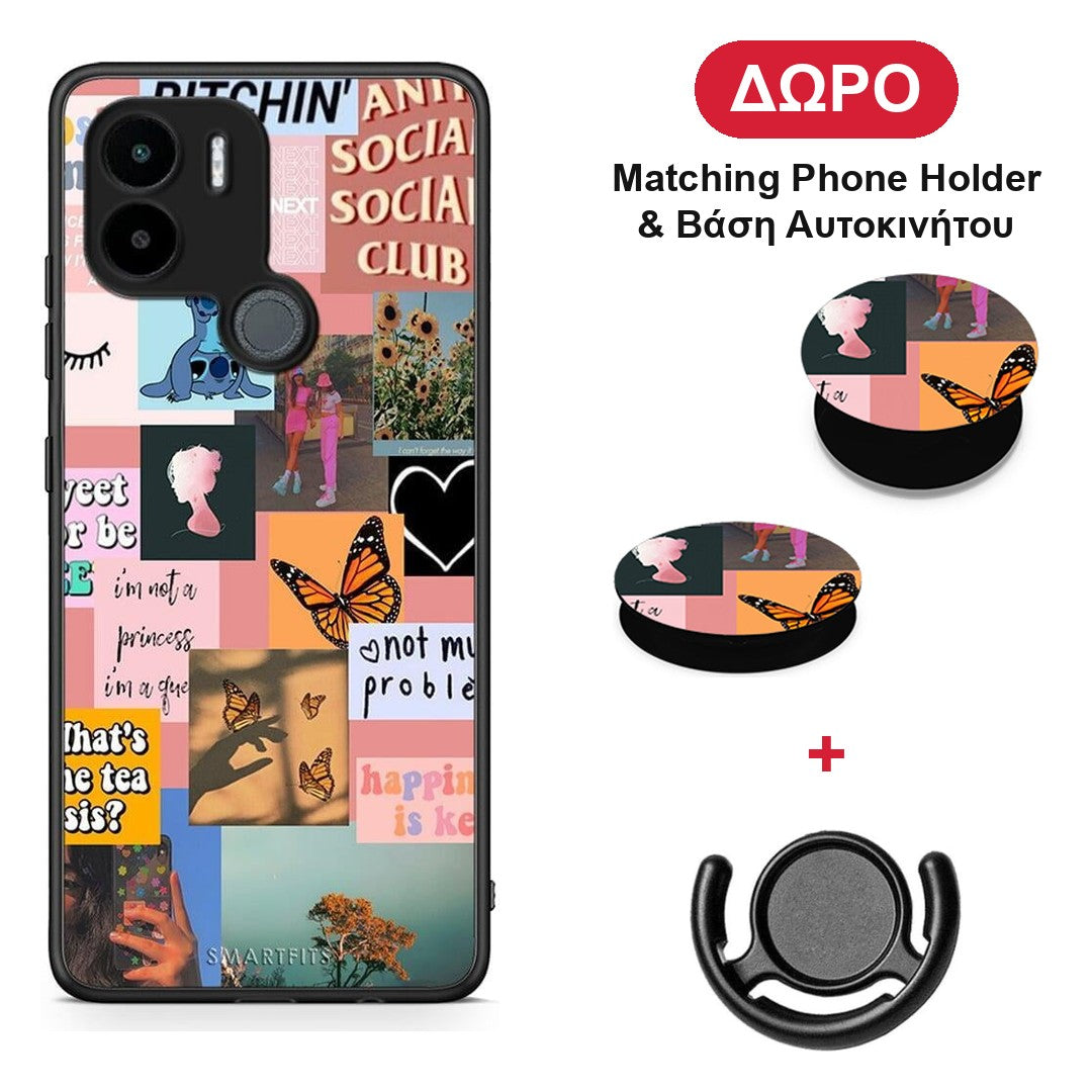 Collage Bitchin - Xiaomi Redmi A1+ / A2+ θήκη + Δώρο Phone Holder & Βάση Αυτοκινήτου