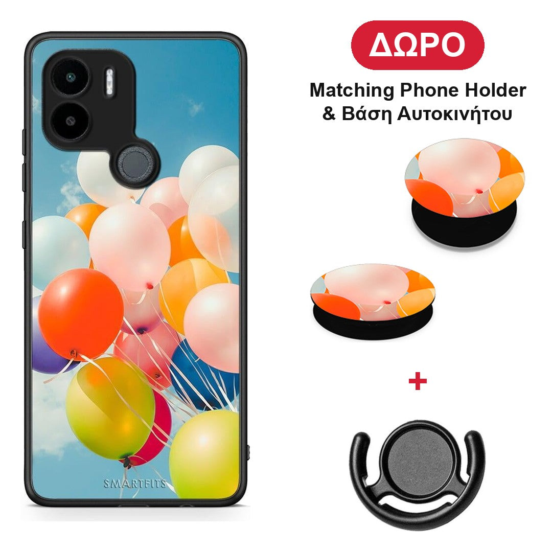 Colorful Balloons - Xiaomi Redmi A1+ / A2+ θήκη + Δώρο Phone Holder & Βάση Αυτοκινήτου