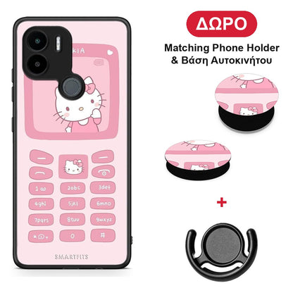 Hello Kitten - Xiaomi Redmi A1+ / A2+ θήκη + Δώρο Phone Holder & Βάση Αυτοκινήτου