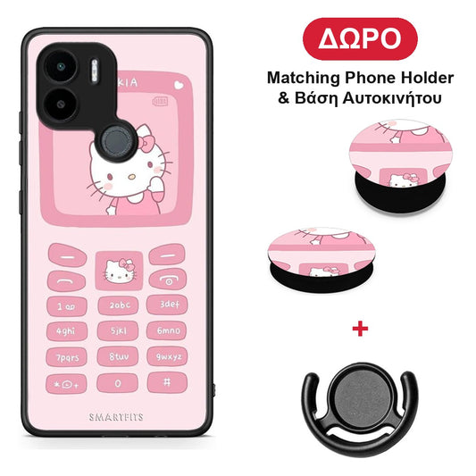 Hello Kitten - Xiaomi Redmi A1+ / A2+ θήκη + Δώρο Phone Holder & Βάση Αυτοκινήτου