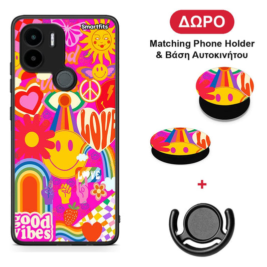 Hippie Love - Xiaomi Redmi A1+ / A2+ θήκη + Δώρο Phone Holder & Βάση Αυτοκινήτου