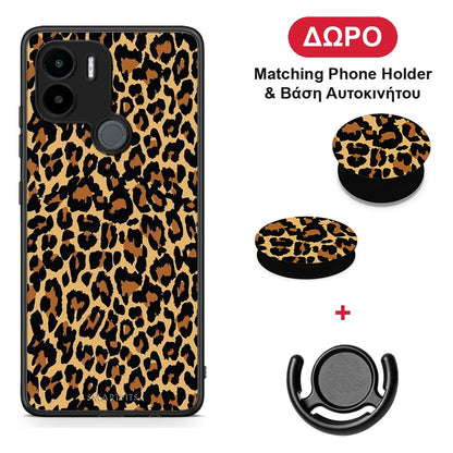 Animal Leopard - Xiaomi Redmi A1+ / A2+ θήκη + Δώρο Phone Holder & Βάση Αυτοκινήτου