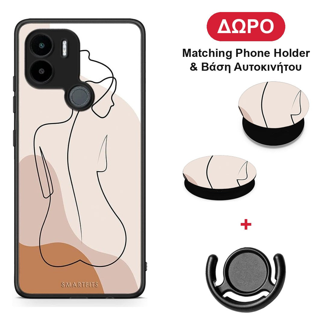 LineArt Woman - Xiaomi Redmi A1+ / A2+ θήκη + Δώρο Phone Holder & Βάση Αυτοκινήτου