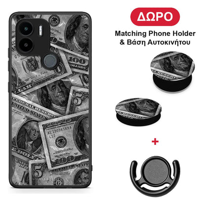 Money Dollars - Xiaomi Redmi A1+ / A2+ θήκη + Δώρο Phone Holder & Βάση Αυτοκινήτου