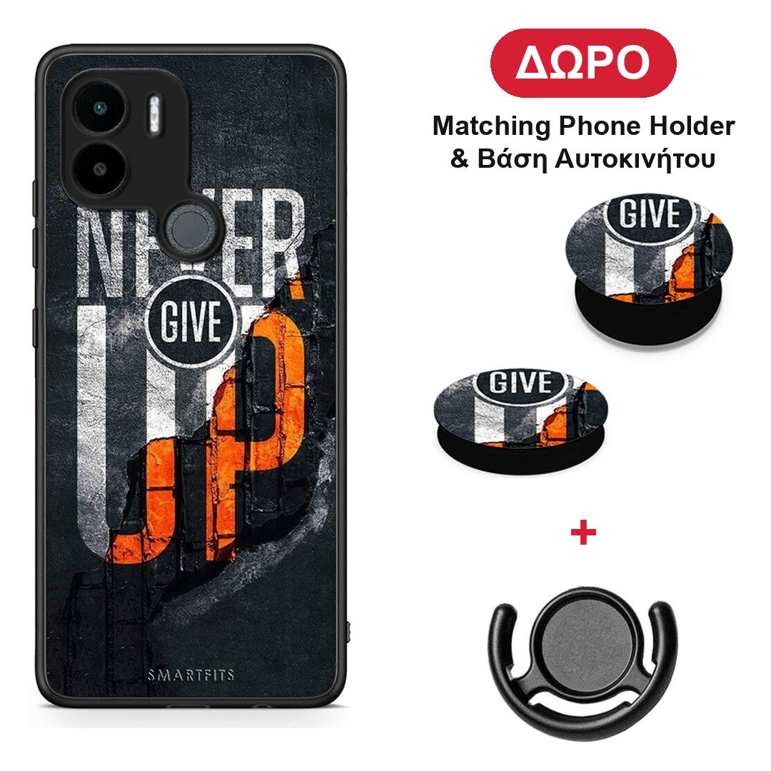 Never Give Up - Xiaomi Redmi A1+ / A2+ θήκη + Δώρο Phone Holder & Βάση Αυτοκινήτου
