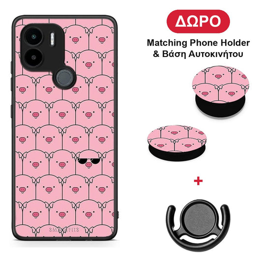 Pig Glasses - Xiaomi Redmi A1+ / A2+ θήκη + Δώρο Phone Holder & Βάση Αυτοκινήτου