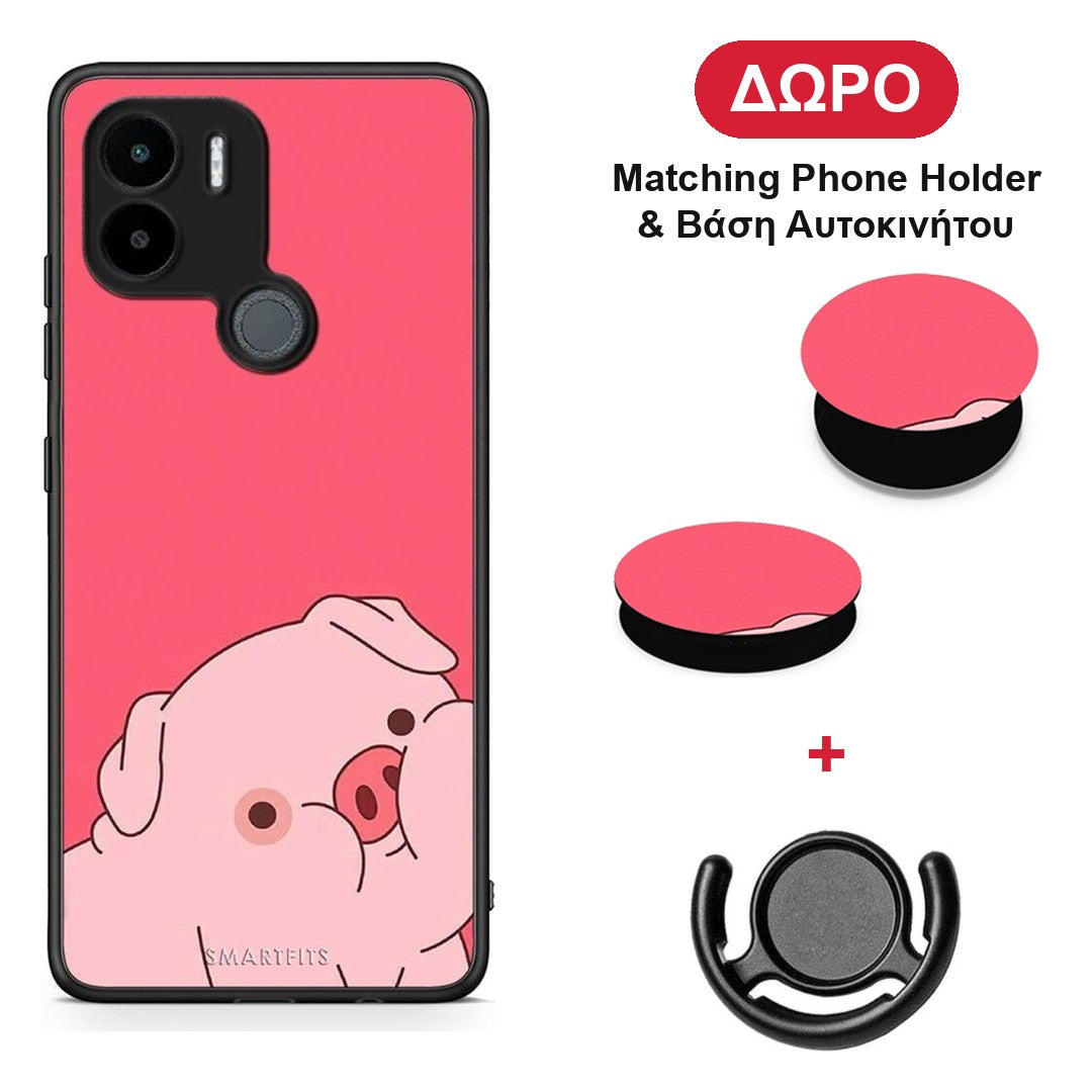 Pig Love 1 - Xiaomi Redmi A1+ / A2+ θήκη + Δώρο Phone Holder & Βάση Αυτοκινήτου