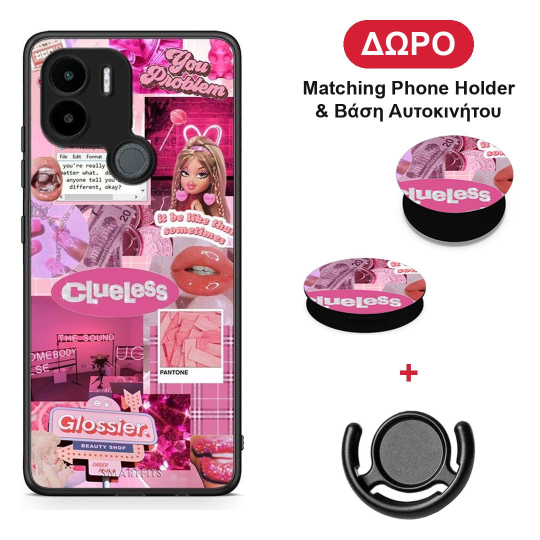 Pink Love - Xiaomi Redmi A1+ / A2+ θήκη + Δώρο Phone Holder & Βάση Αυτοκινήτου