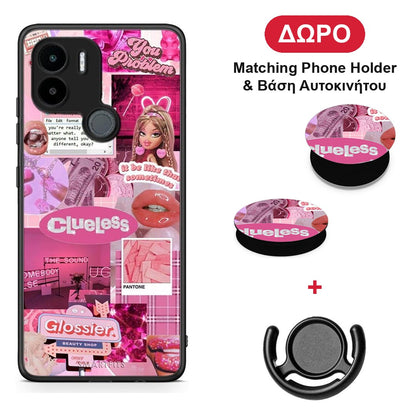 Pink Love - Xiaomi Redmi A1+ / A2+ θήκη + Δώρο Phone Holder & Βάση Αυτοκινήτου