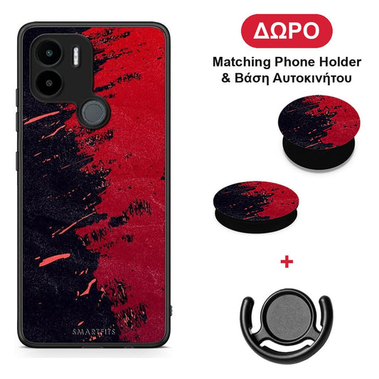 Red Paint - Xiaomi Redmi A1+ / A2+ θήκη + Δώρο Phone Holder & Βάση Αυτοκινήτου