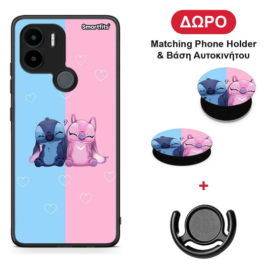 Stitch And Angel - Xiaomi Redmi A1+ / A2+ θήκη + Δώρο Phone Holder & Βάση Αυτοκινήτου