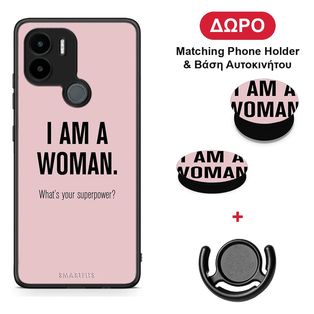 Superpower Woman - Xiaomi Redmi A1+ / A2+ θήκη + Δώρο Phone Holder & Βάση Αυτοκινήτου