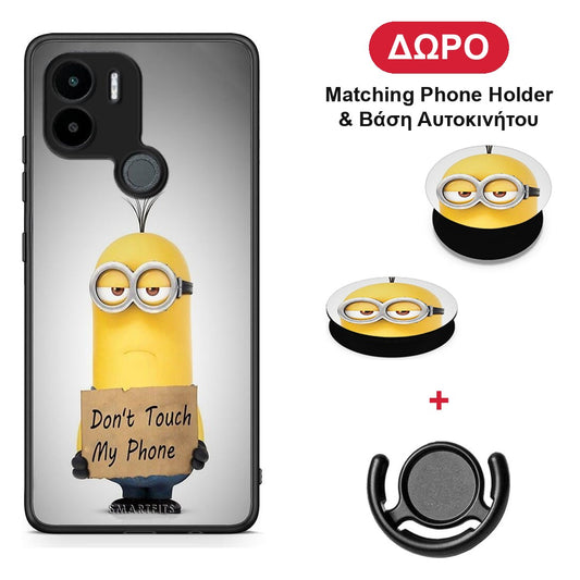 Text Minion - Xiaomi Redmi A1+ / A2+ θήκη + Δώρο Phone Holder & Βάση Αυτοκινήτου