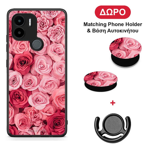 Valentine RoseGarden - Xiaomi Redmi A1+ / A2+ θήκη + Δώρο Phone Holder & Βάση Αυτοκινήτου