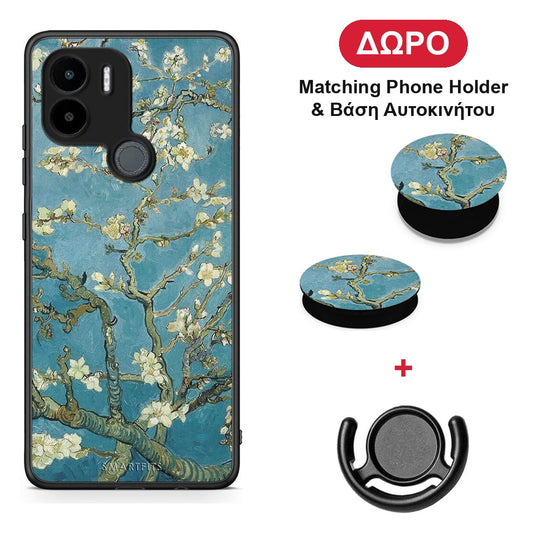 White Blossoms - Xiaomi Redmi A1+ / A2+ θήκη + Δώρο Phone Holder & Βάση Αυτοκινήτου