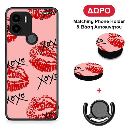 XOXO Lips - Xiaomi Redmi A1+ / A2+ θήκη + Δώρο Phone Holder & Βάση Αυτοκινήτου