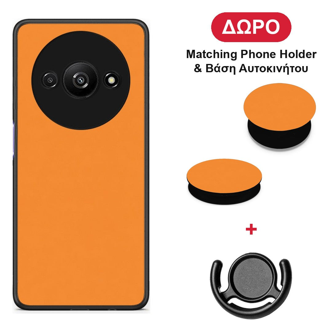 Tangerine Orange - Xiaomi Redmi A3 θήκη + Δώρο Phone Holder & Βάση Αυτοκινήτου