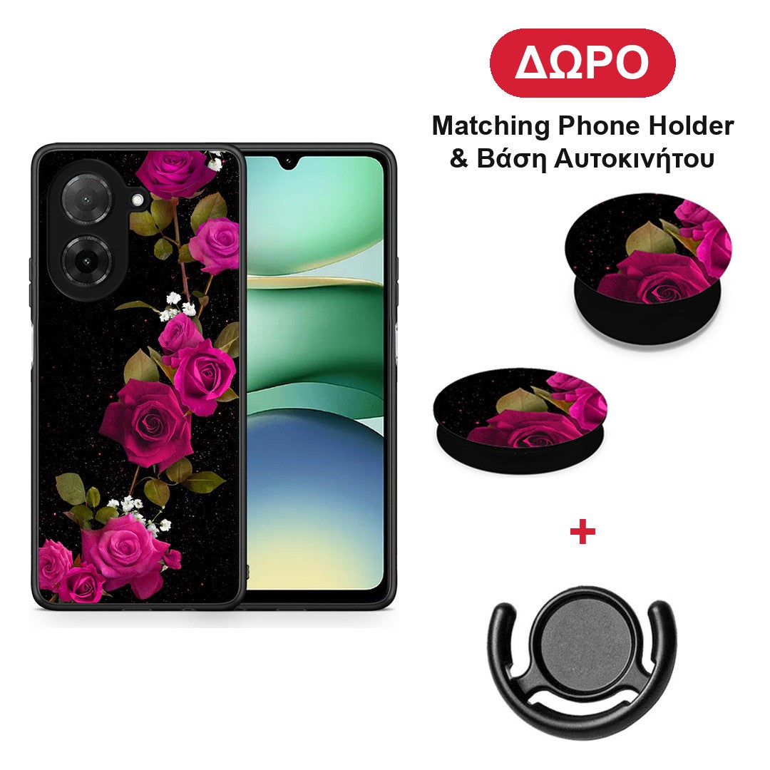 Flower Red Roses - Xiaomi Redmi A5 θήκη + Δώρο Phone Holder & Βάση Αυτοκινήτου