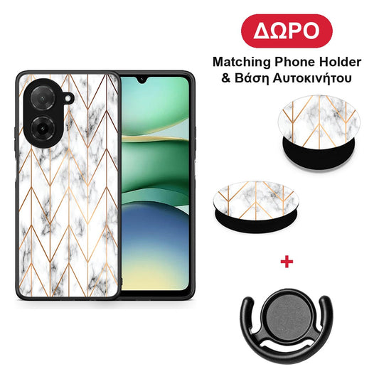 Marble Gold Geometric - Xiaomi Redmi A5 θήκη + Δώρο Phone Holder & Βάση Αυτοκινήτου