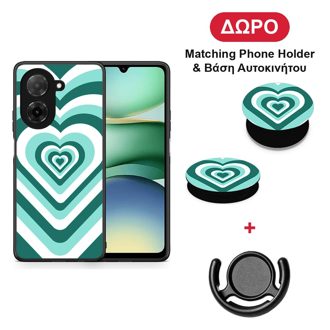 Green Hearts - Xiaomi Redmi A5 θήκη + Δώρο Phone Holder & Βάση Αυτοκινήτου
