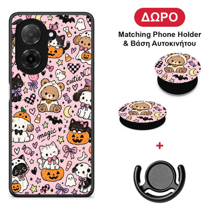 Halloween Cute Animals on Pink - Xiaomi Redmi A5 θήκη + Δώρο Phone Holder & Βάση Αυτοκινήτου