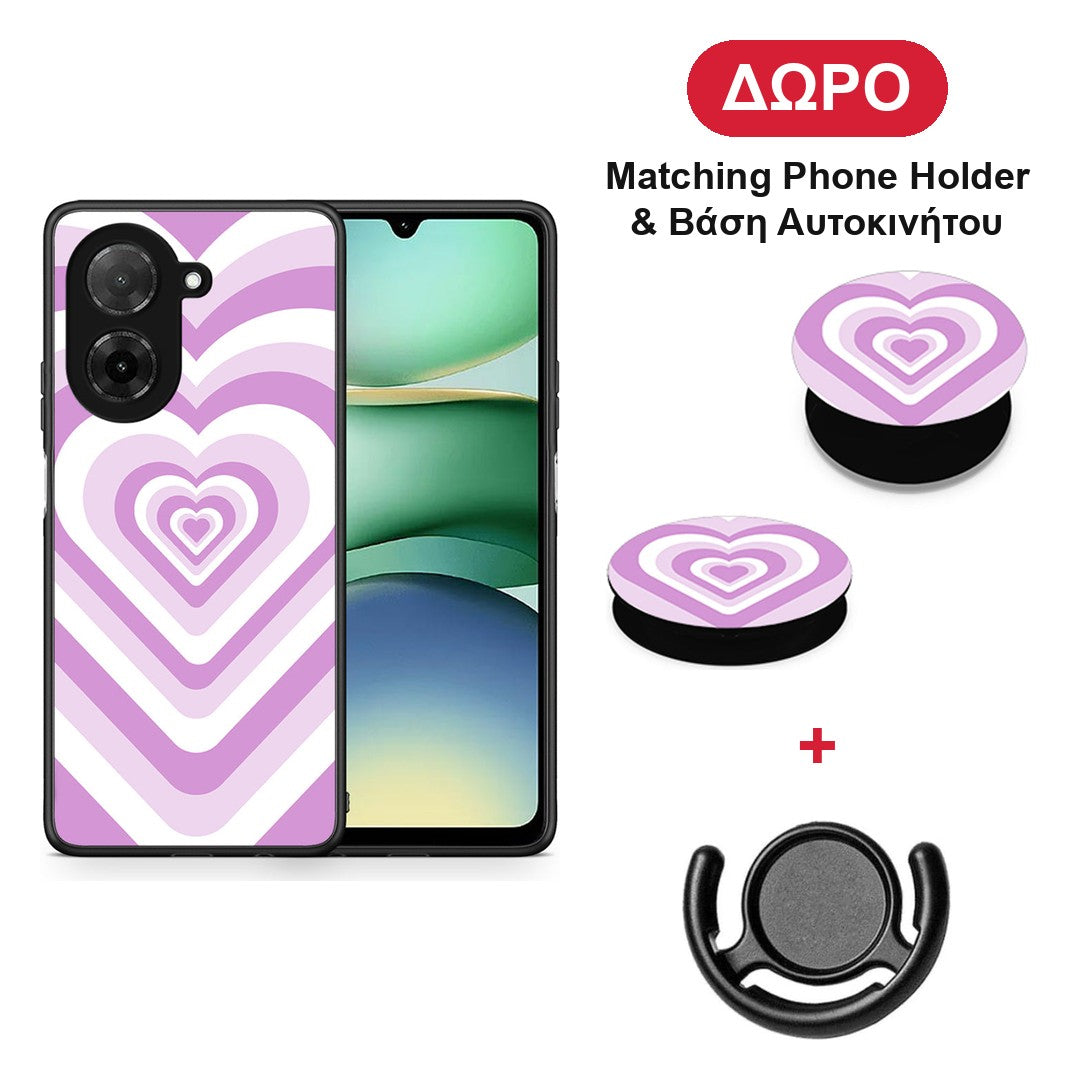 Lilac Hearts - Xiaomi Redmi A5 θήκη + Δώρο Phone Holder & Βάση Αυτοκινήτου