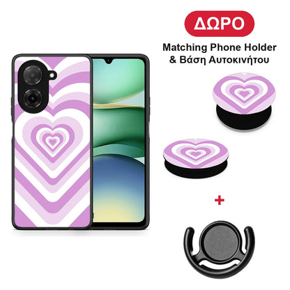 Lilac Hearts - Xiaomi Redmi A5 θήκη + Δώρο Phone Holder & Βάση Αυτοκινήτου