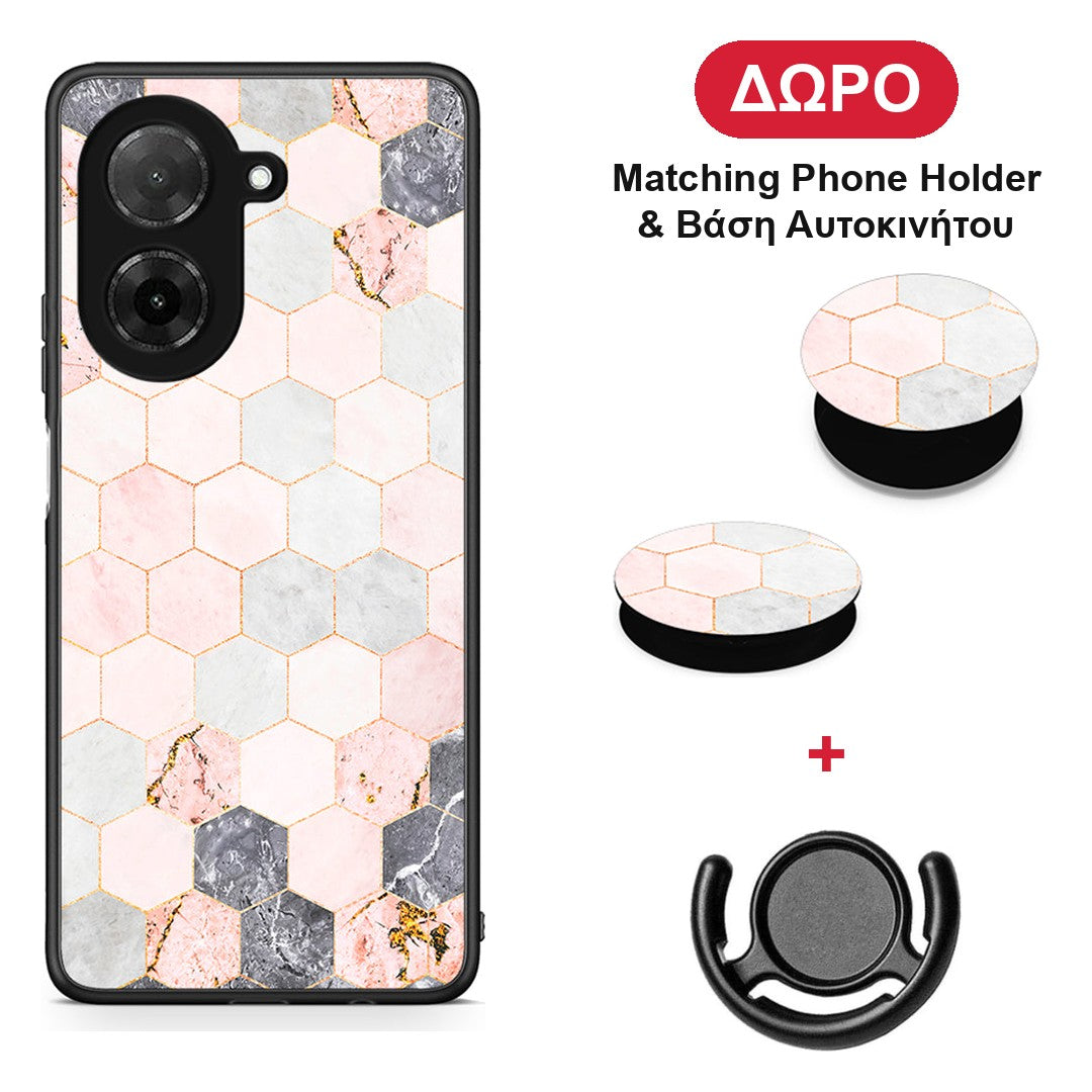 xiaomi-redmi-a5-marble-hexagon-pink-case ΔΩΡΟ