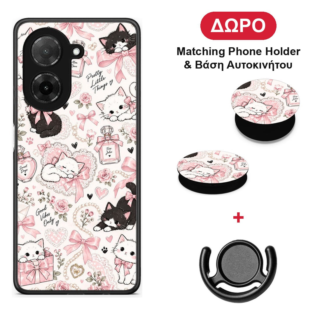 Pink Bows and Kittens Collage - Xiaomi Redmi A5 θήκη + Δώρο Phone Holder & Βάση Αυτοκινήτου