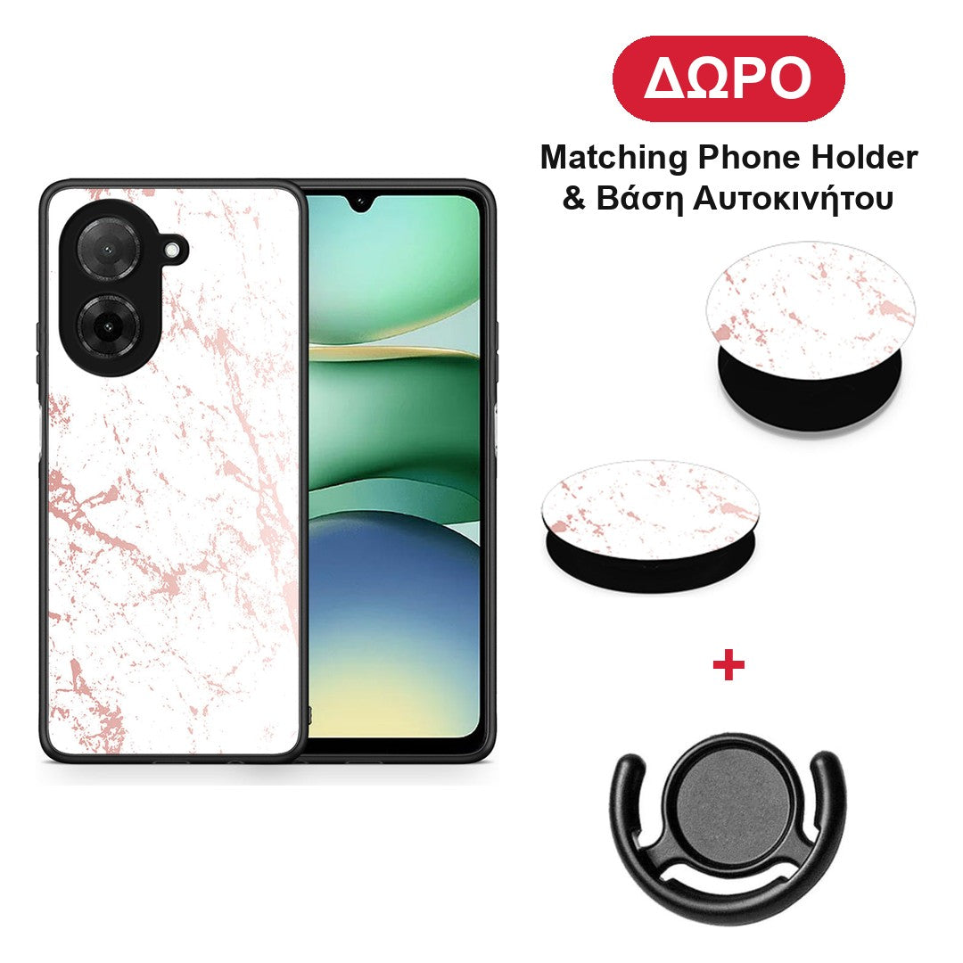 Marble Pink Splash - Xiaomi Redmi A5 θήκη + Δώρο Phone Holder & Βάση Αυτοκινήτου