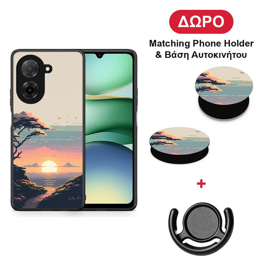 Pixel Sunset - Xiaomi Redmi A5 θήκη + Δώρο Phone Holder & Βάση Αυτοκινήτου