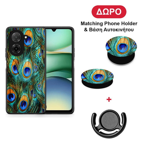 Real Peacock Feathers - Xiaomi Redmi A5 θήκη + Δώρο Phone Holder & Βάση Αυτοκινήτου