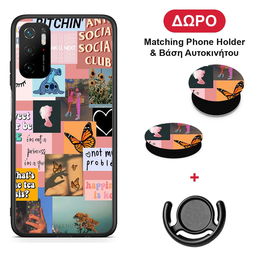 Collage Bitchin - Xiaomi Redmi Note 10 5G θήκη + Δώρο Phone Holder & Βάση Αυτοκινήτου