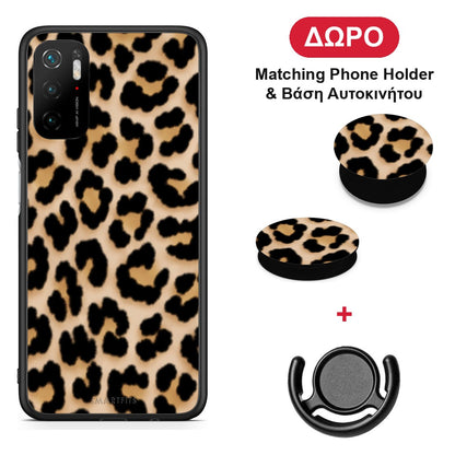 Leopard Print Tan Small - Xiaomi Redmi Note 10 5G θήκη + Δώρο Phone Holder & Βάση Αυτοκινήτου