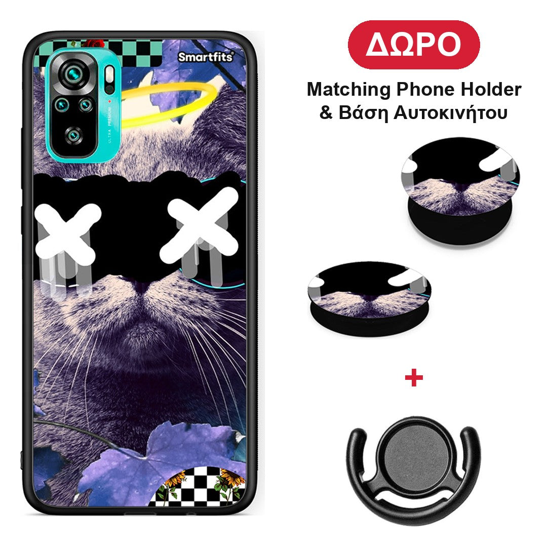 Cat Collage - Xiaomi Redmi Note 10S / 10 4G θήκη + Δώρο Phone Holder & Βάση Αυτοκινήτου