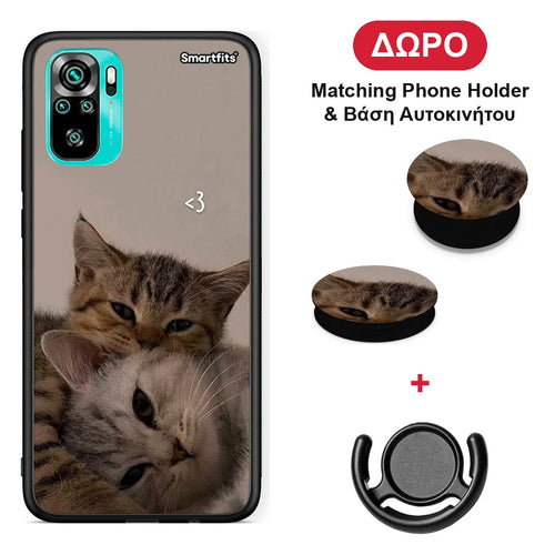 Cats In Love - Xiaomi Redmi Note 10S / 10 4G θήκη + Δώρο Phone Holder & Βάση Αυτοκινήτου