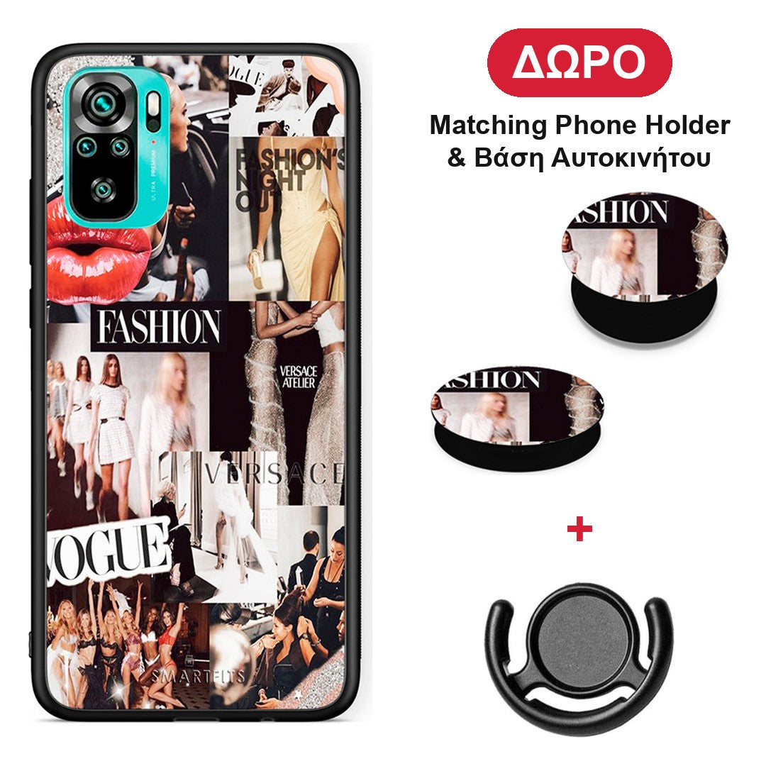 Collage Fashion - Xiaomi Redmi Note 10S / 10 4G θήκη + Δώρο Phone Holder & Βάση Αυτοκινήτου