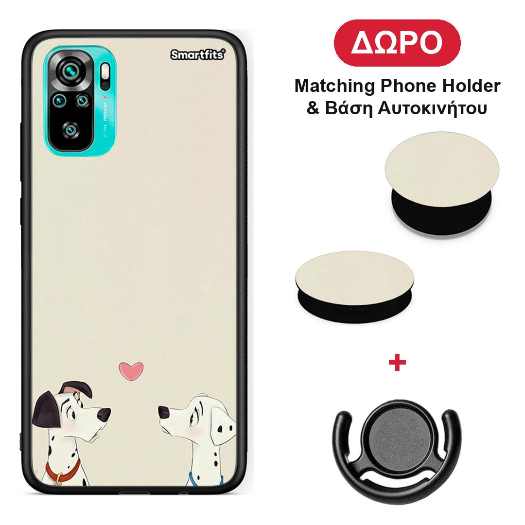 Dalmatians Love - Xiaomi Redmi Note 10S / 10 4G θήκη + Δώρο Phone Holder & Βάση Αυτοκινήτου