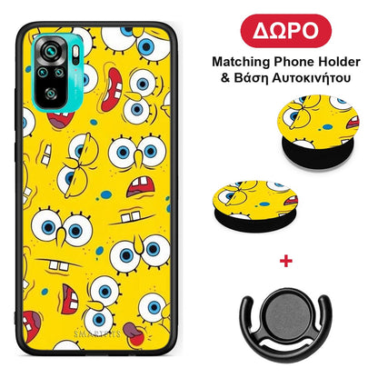 PopArt Sponge - Xiaomi Redmi Note 10S / 10 4G θήκη + Δώρο Phone Holder & Βάση Αυτοκινήτου