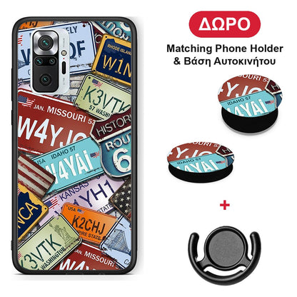 Car Plates - Xiaomi Redmi Note 10 Pro / 10 Pro Max θήκη + Δώρο Phone Holder & Βάση Αυτοκινήτου